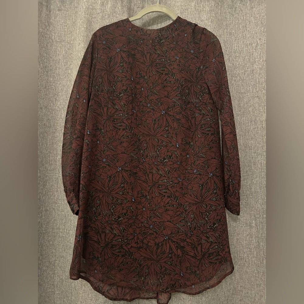 ASTR Sheer Long-sleeve Dress